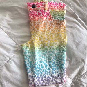 Rainbow Colored Animal Print Jeggings